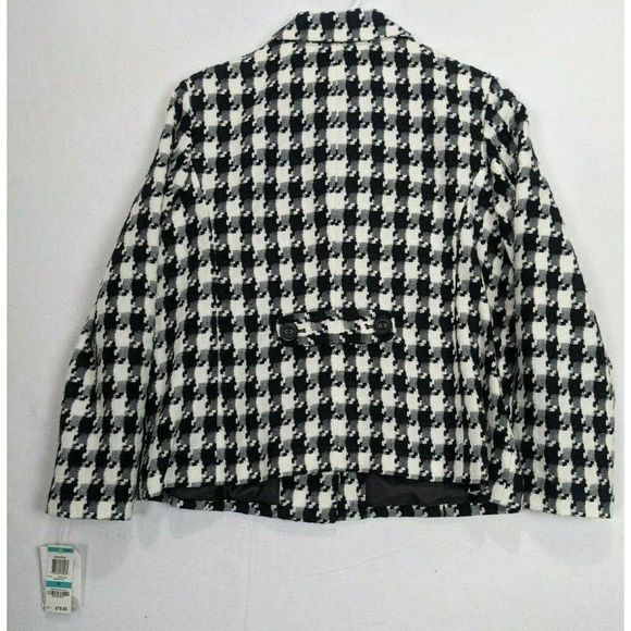 Jm Collection Womens Jacket Size 16 Acrylic Shell Black White Print - Picture 8 of 13